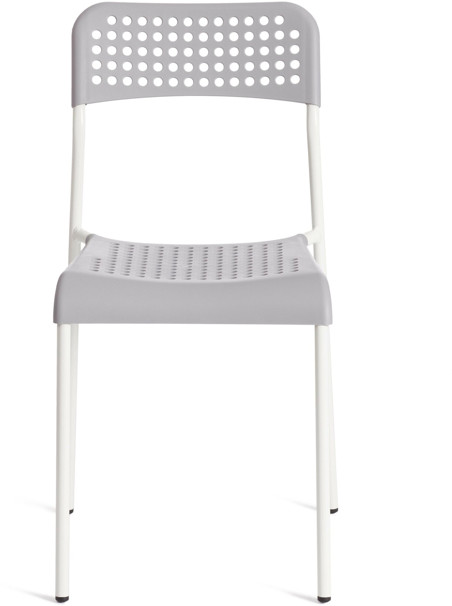 Стул Tetchair ADDE (mod. C-049) / 1 шт. в упаковке металл/пластик, 39 х 49 х 78 см, Grey (серый) /White (белый)