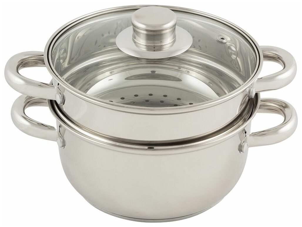 Пароварка Mallony нержавеющая "Mediano" 2,5 л, 2 уровня