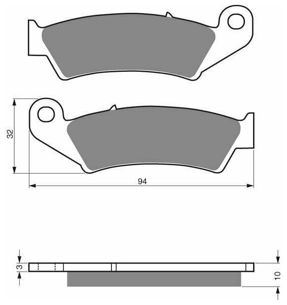 Колодки тормозные дисковые GOLDfren 052 AD кросс SBS 623, EBC FA 143, Ferodo FDB 496, OEM 06435 MR7 P00