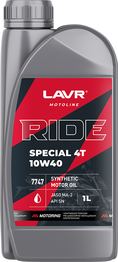 LAVR MOTO Моторное масло RIDE SPECIAL 4Т 10W40 SN, 1 л