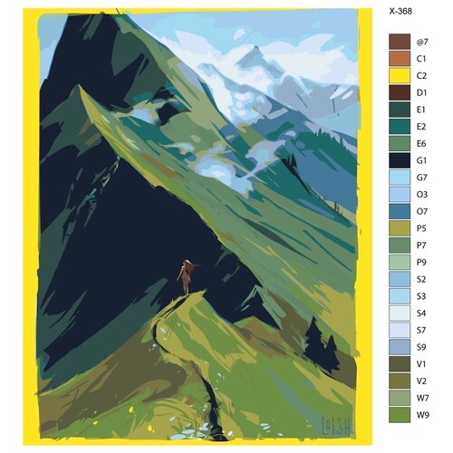 Картина по номерам X-368 Путешествие в горы 80x100 картина по номерам x 462 замок в море 80x100