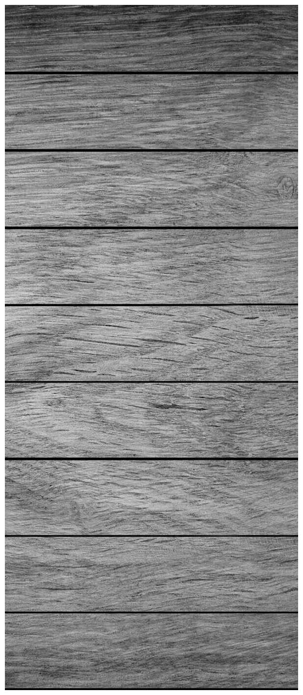 Самоклеящиеся фотообои "Деревянные доски", размер: 90x210 см, эффект: черно-белый, отраженный