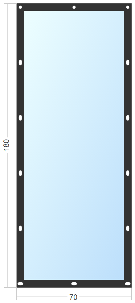 Мягкое окно Софтокна 70х180 см съемное, Французский замок, Прозрачная пленка 0,7мм, Черная окантовка, Комплект для установки - фотография № 3