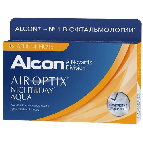 Купить Контактные линзы Alcon Air Optix Night & Day Aqua, 3 шт., R 8, 4, D +0, 75, бесцветный, лотрафилкон а