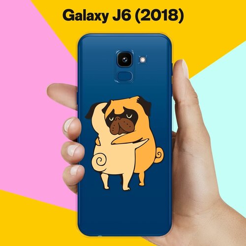 Силиконовый чехол Мопсы на Samsung Galaxy J6 (2018) пластиковый чехол пингвин арт 5 на samsung galaxy j6 2018 самсунг галакси джей 6 2018