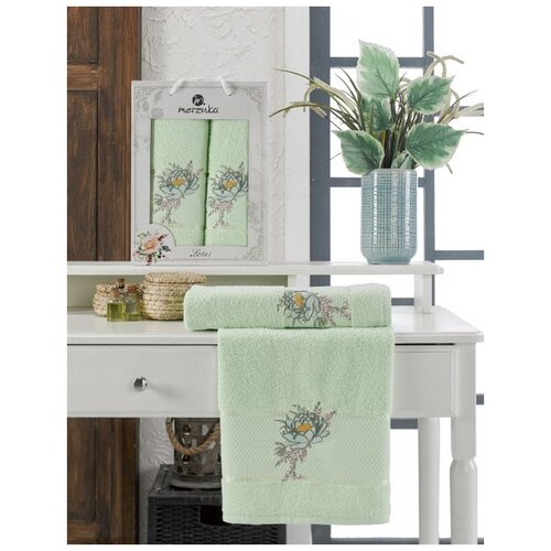 фото Oran merzuka полотенце lotus цвет: фисташковый (50х90 см,70х140 см) br41099