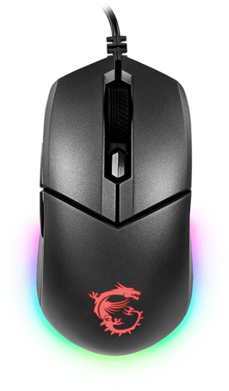 Мышь проводная Gaming Mouse MSI Clutch GM11, Wired, DPI 5000, symmetrical design, RGB lighting, Black (S12-0402030-CLA) - фото №1