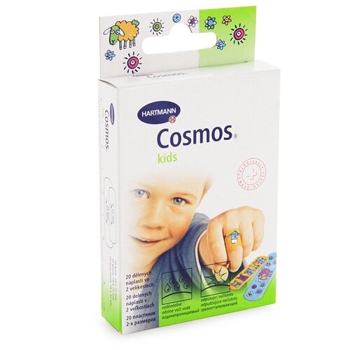 Пластырь Cosmos kids детский 2 размера с рисунком 20 шт