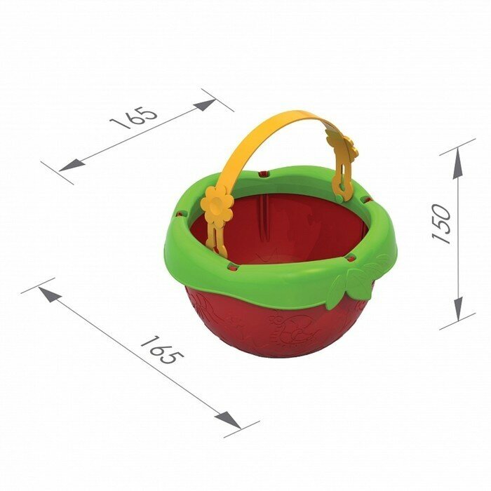 Ведро Нордпласт, Букашка красный/зеленый - фото №4