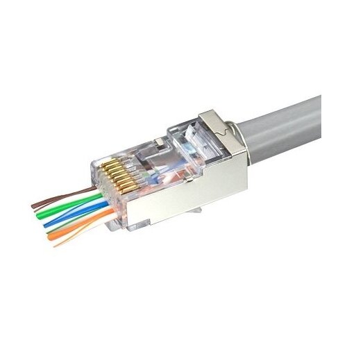 Коннекторы SCP, RJ45, экранированные, Cat5e/6/6A, STP, 50 шт.