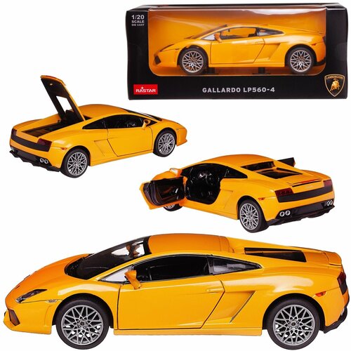 Машина металлическая Rastar масштаб 1:20, Lamborghini Gallardo LP560-4, желтая, двери и багажник открываются (34500Y)