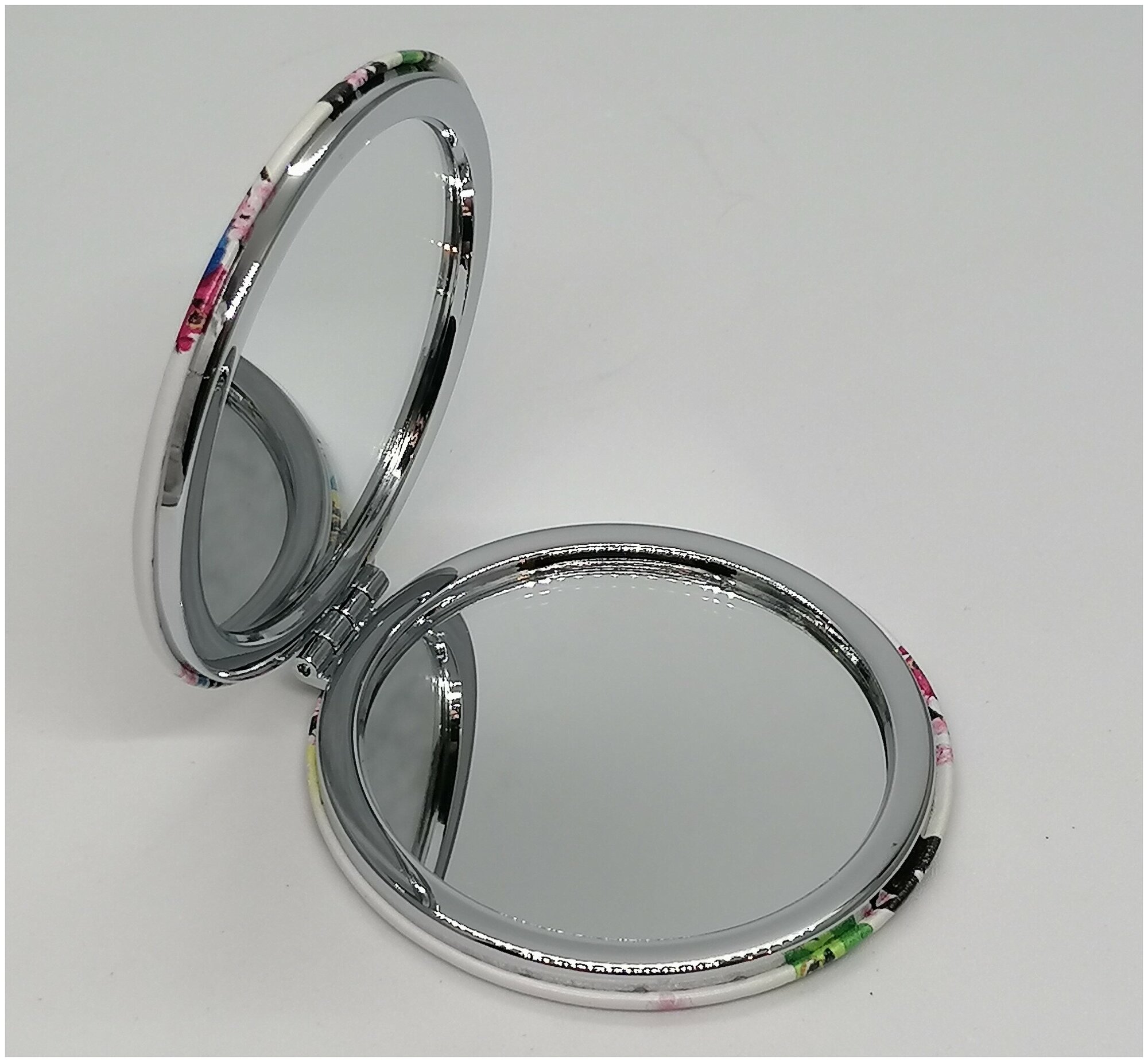 Зеркало кожаное, круглое "Совы под зонтиками" — фото 1