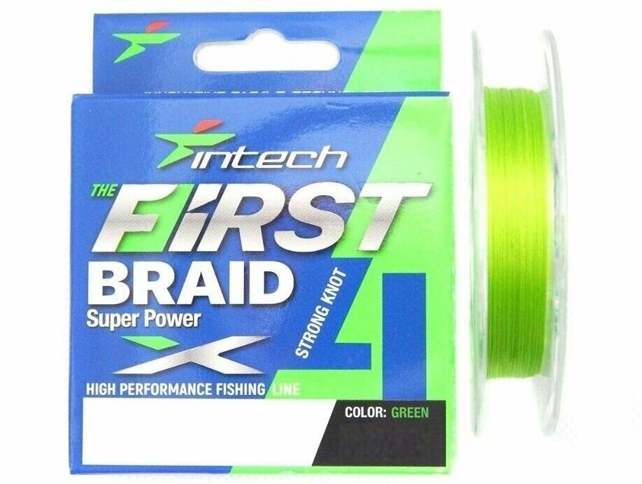 Шнур Intech First Braid X4 Green 100m #0.8/ 0148mm (12lb/ 545kg)