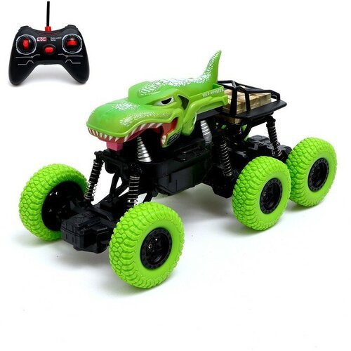 Джип радиоуправляемый DINO, 1:16, 4WD, работает от аккумулятора, цвет зелёный джип радиоуправляемый 1 16 4wd работает от аккумулятора цвет зелёный