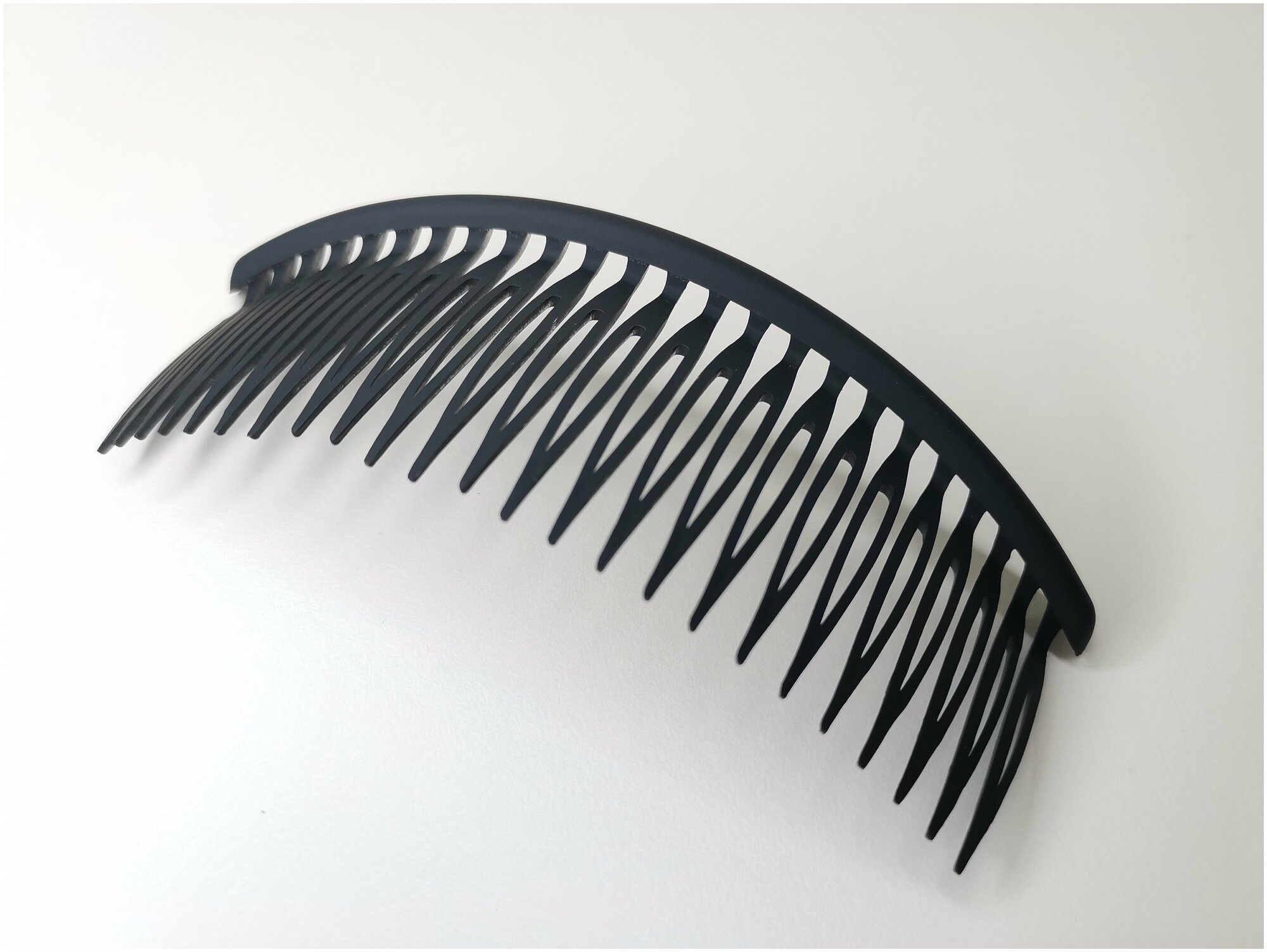 фото Пластиковый гребень для фаты гребёнка гребешок для волос 14 см коричневый