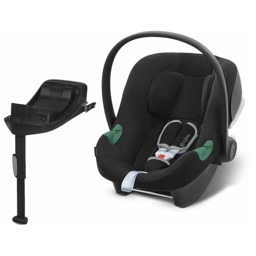 Детское автокресло Cybex Aton B2 i-Size с isofix базой One i-Size, цвет Volcano Black, группа 0+, с рождения до 12 мес, с 0 до 13 кг