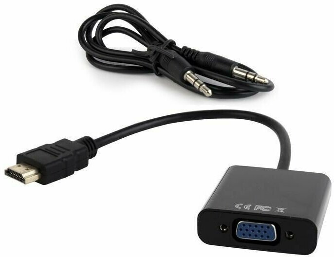 Видеопереходник HDMI-VGA Filum FL-A-HM-VGAF-mjack-0.15M 0.15 м, 1920х1080, разъемы: HDMI A male-VGA female-mini jack female, пакет