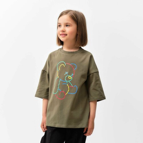 фото Футболка minaku, хлопок, размер 26, зеленый