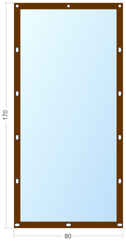 Мягкое окно Софтокна 80х170 см съемное, Французский замок, Прозрачная пленка 0,7мм, Коричневая окантовка, Комплект для установки - фотография № 2