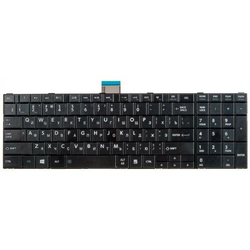 Клавиатура для ноутбука Toshiba C50, L50, C850, P870 Series. Плоский Enter. Черная, без рамки. MP-11B96SU-528, NSK-TT0SU 0R.