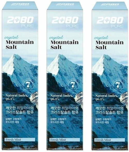 Dental Clinic 2080 Зубная паста с гималайской солью / Pure Crystal Mountain Salt Toothpaste Fresh Mint, 120 г x 3