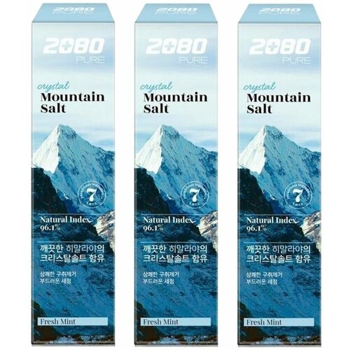 Dental Clinic 2080 Зубная паста с гималайской солью / Pure Crystal Mountain Salt Toothpaste Fresh Mint, 120 г x 3