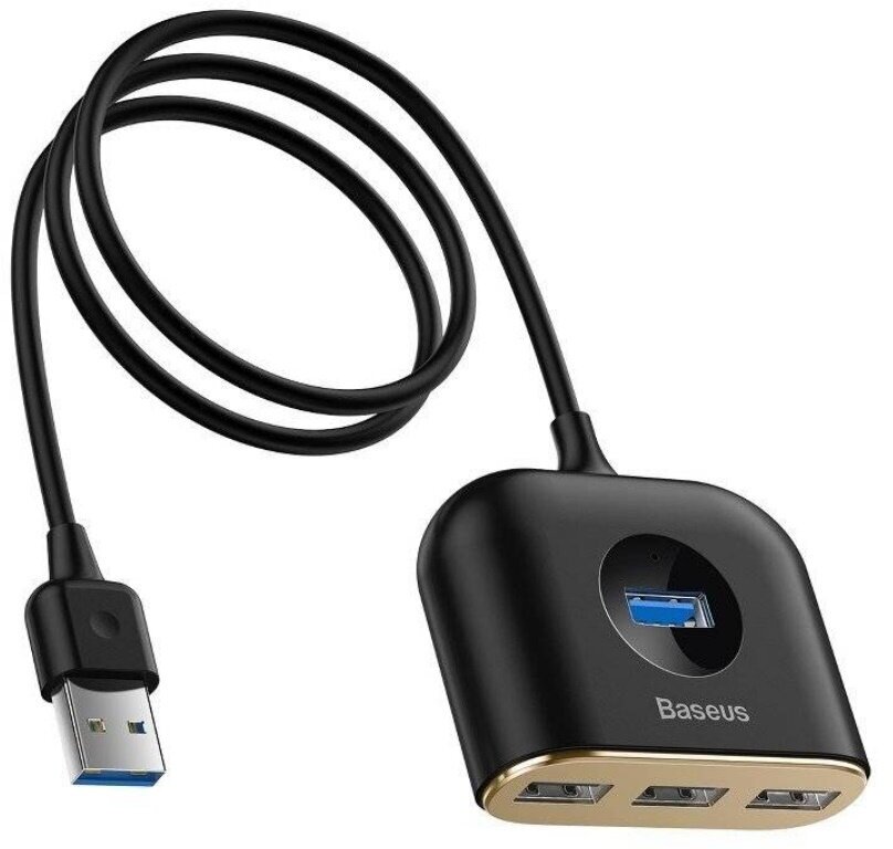 USB-концентратор Baseus Square round 4 in 1 USB HUB Adapter 1m Black CAHUB-AY01