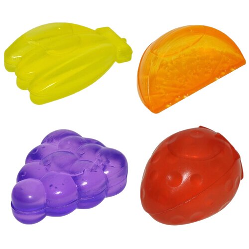 Охладители для напитков Мультидом Фрукты 4 шт. разноцветный 4 шт. 0.02 кг 3 см 3.5 см 4 см красный, фиолетовый, оранжевый, желтый, разноцветный