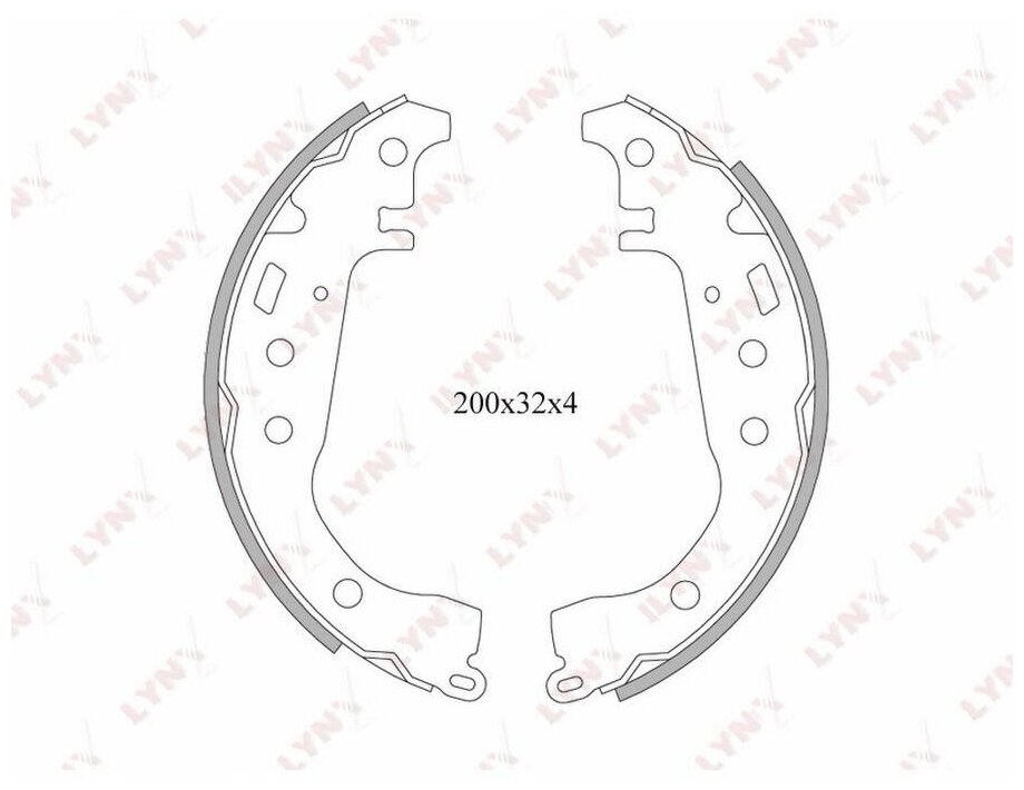 Колодки тормозные барабанные LYNXauto BS-7501 ( задние )