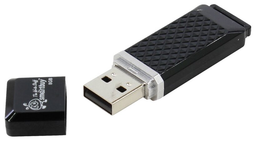 Память Smart Buy "Quartz" 8GB, USB 2.0 Flash Drive, черный - 3 шт.
