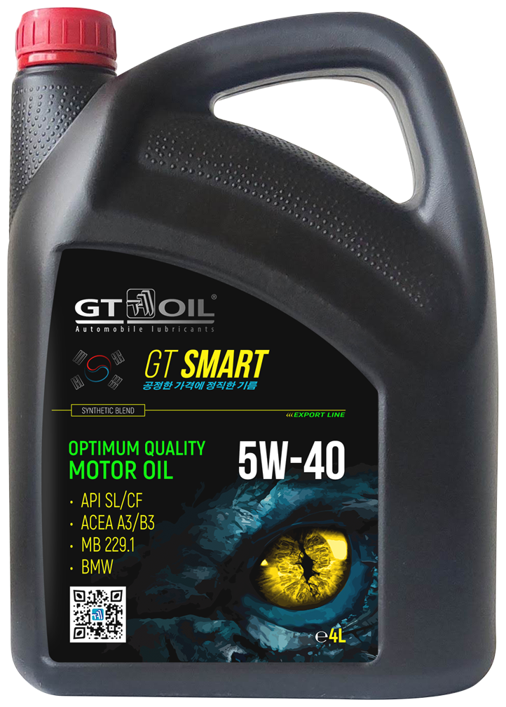 Полусинтетическое моторное масло GT OIL GT Smart 5W-40, 4 л