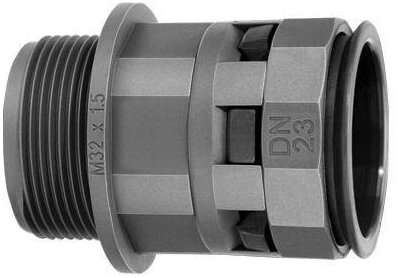 Характеристики модели Переходник труба-коробка DN 23мм М25х1.5 полиамид ...