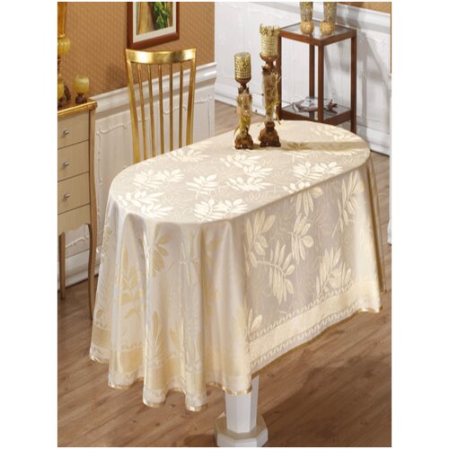 фото Скатерть do&co броде жаккард 160х220 овальная "cinar капучино do & co