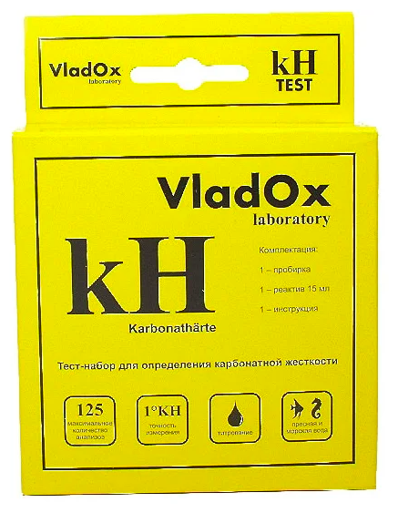 Средство Vladox kH тест 982306 - профессиональный набор для измерения карбонатной жесткости - фотография № 1