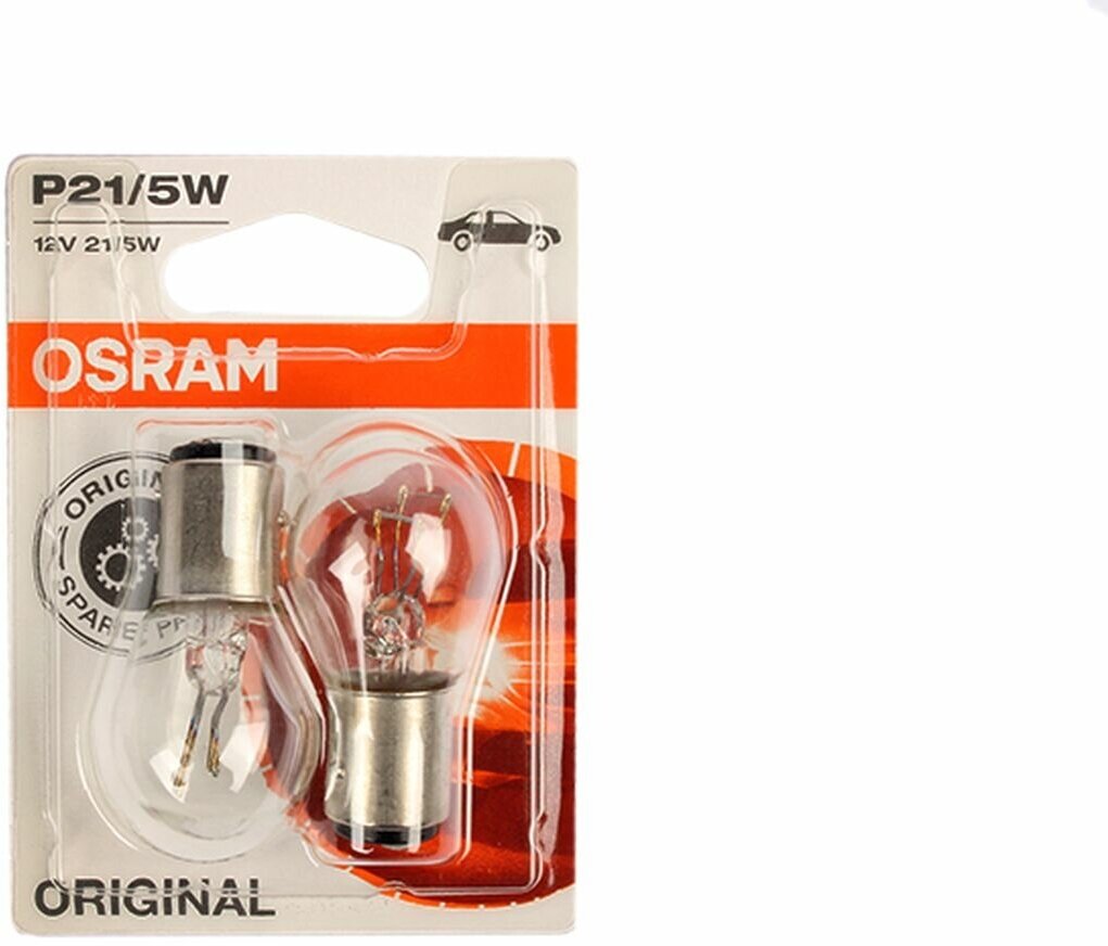 Лампа автомобильная накаливания OSRAM Original Line 7528-02B P21/5W 12V 21/5W BAY15d 3200K 2 шт.