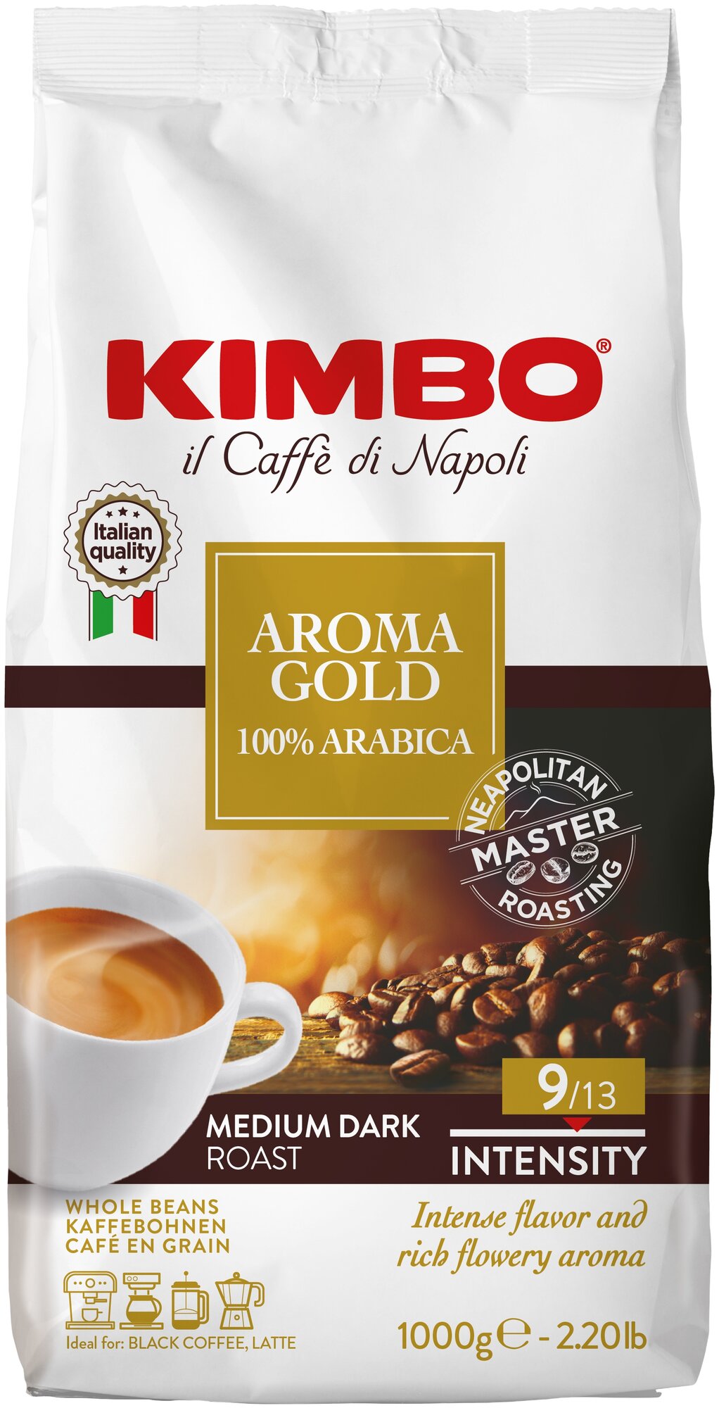 Кофе в зернах Kimbo Gold Arabica, 1000 гр.