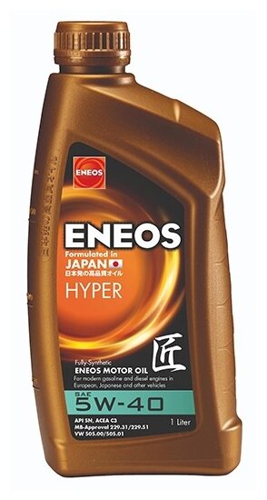 Синтетическое моторное масло ENEOS Hyper SN 5W-40, 1 л