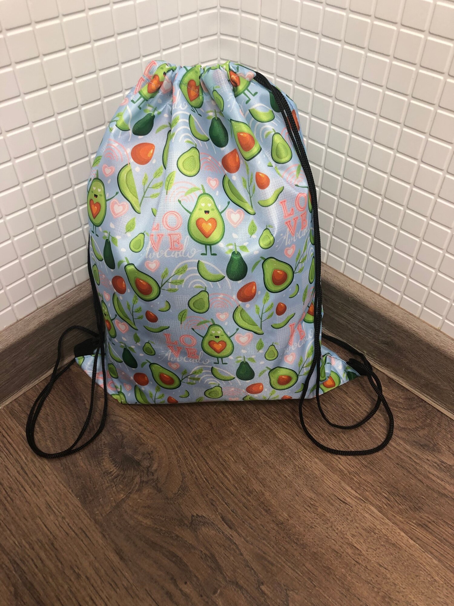 Мешок рюкзак для сменной обуви и формы (Avocado), цвет голубой + брелок В подарок