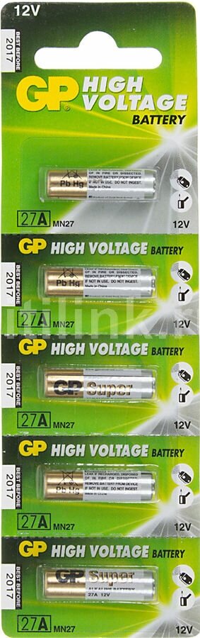 MN27 Батарейка GP Super Alkaline 27A, 5 шт.