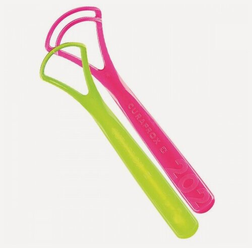 Изображение товара Набор скребков Curaprox для языка для взрослых и детей, двойной и одинарный для тщательной очистки спинки языка