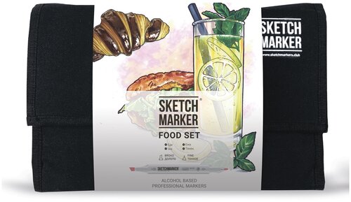 SketchMarker Набор маркеров Food Set, черный, 24 шт.