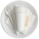 OfficeClean Набор одноразовой посуды на 6 персон, 18 пр. - изображение