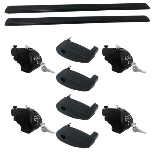 фото Комплект дуг и опор евродеталь на рейлинги для honda cr-v (1996-2001), крыло, с замком, 1.25 м черный