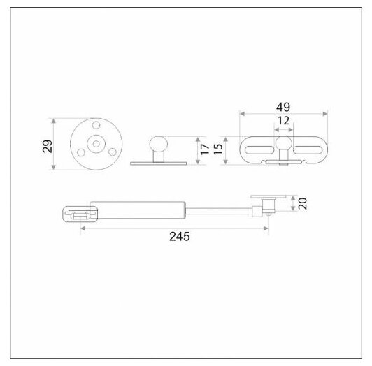 Газлифт мебельный (Подъемник газовый) 120N (12кг Комплект 2шт. - фотография № 12