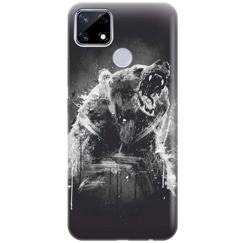 фото Cиликоновый чехол на realme 7i / рилми 7 ай с принтом "разъяренный медведь" gosso