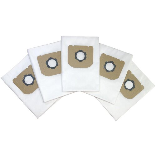 Мешки пылесборники универсальные 20 л 5 шт U20 D56-73 мм для строительных пылесосов BOSCH Karcher Makita STIHL Nilfisk и т д 830₽