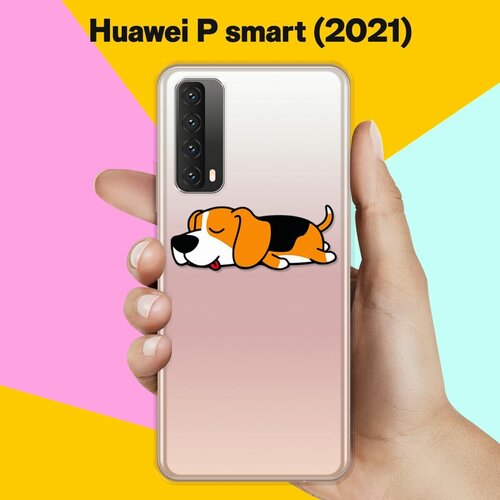 Силиконовый чехол Уставший бигль на Huawei P Smart 2021