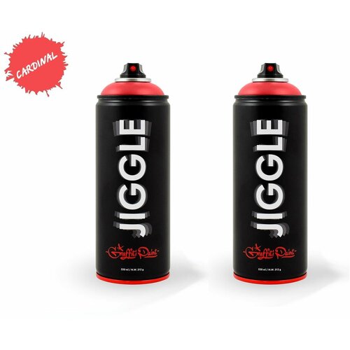 Аэрозольная краска для граффити в баллончике JIGGLE суперматовая, 520 мл, CARDINAL / Кардинал - 2 шт