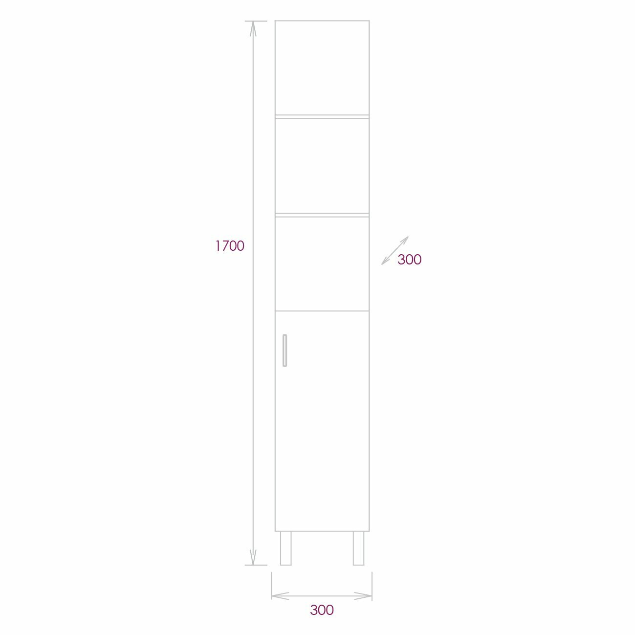 Пенал подвесной Onika ТИМБЕР 30.01 белый мат./дуб сонома 403066 - фото №9