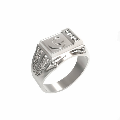 фото Кольцо яхонт, серебро, 925 проба, фианит, размер 18, бесцветный яхонт ювелирный